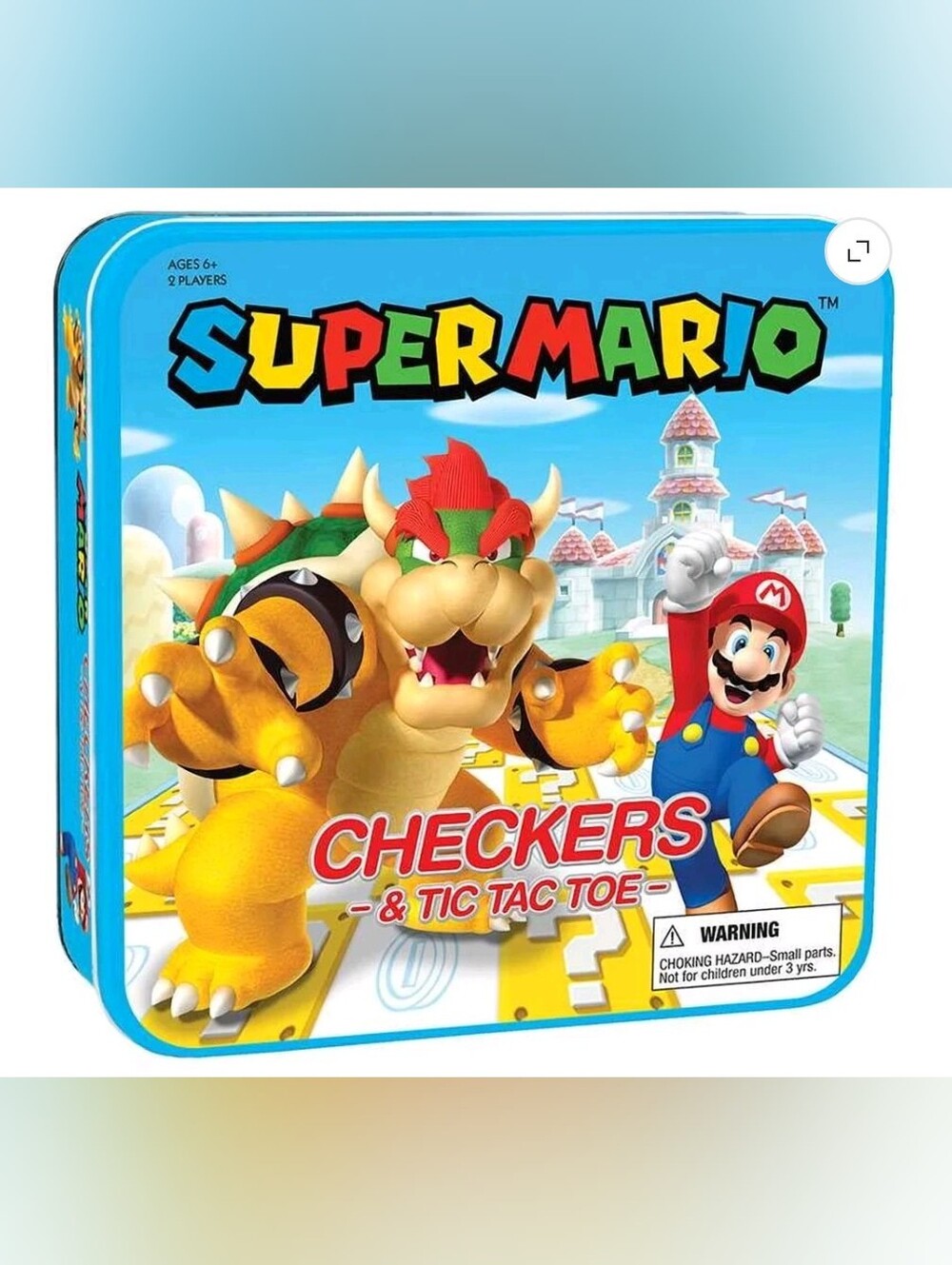 Super Mario™ vs Bowser Checkers & Tic Tac Toe Board Game, by Usaopoly